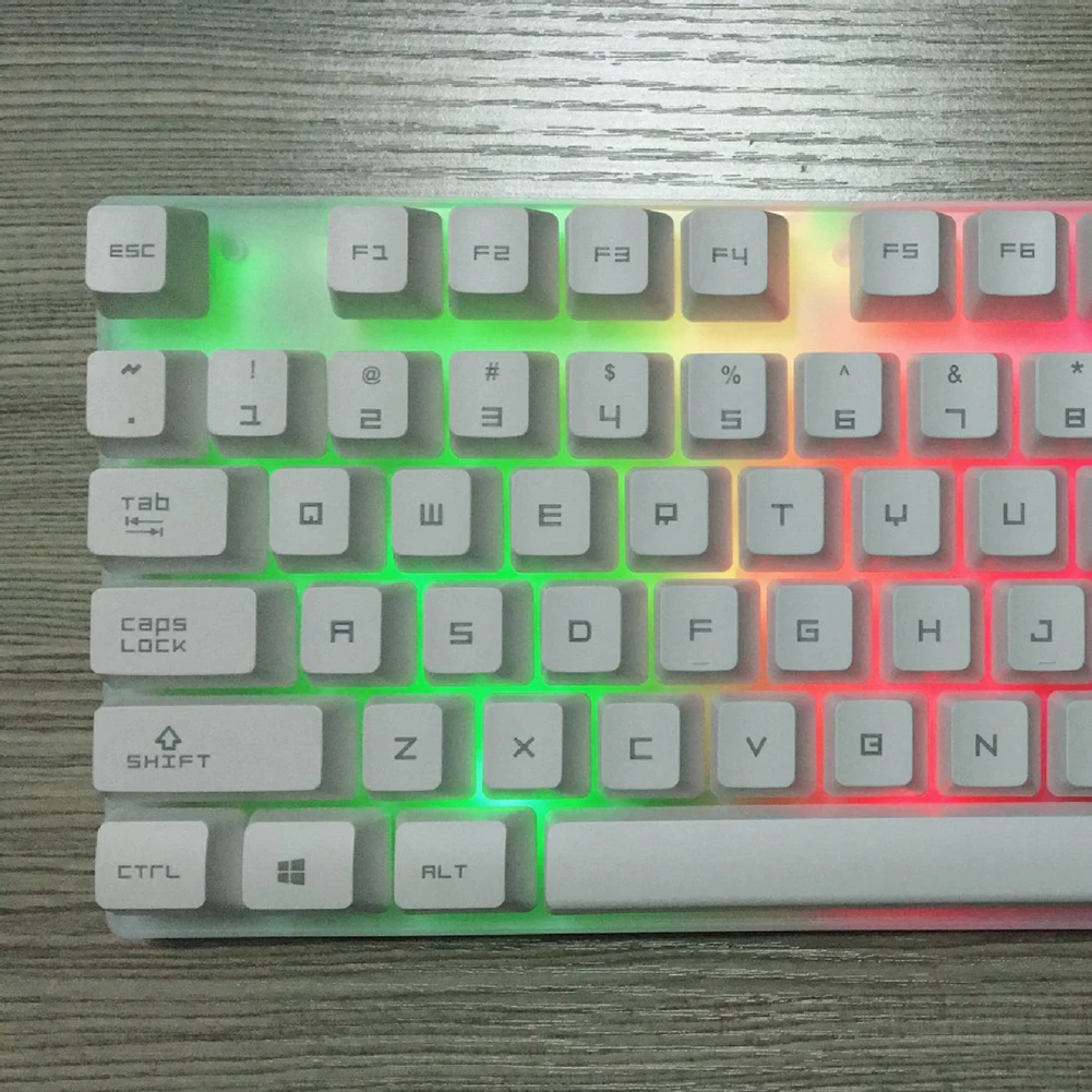 2 шт. эргономичный светодиодный набор проводных игр с подсветкой и клавиатурой |