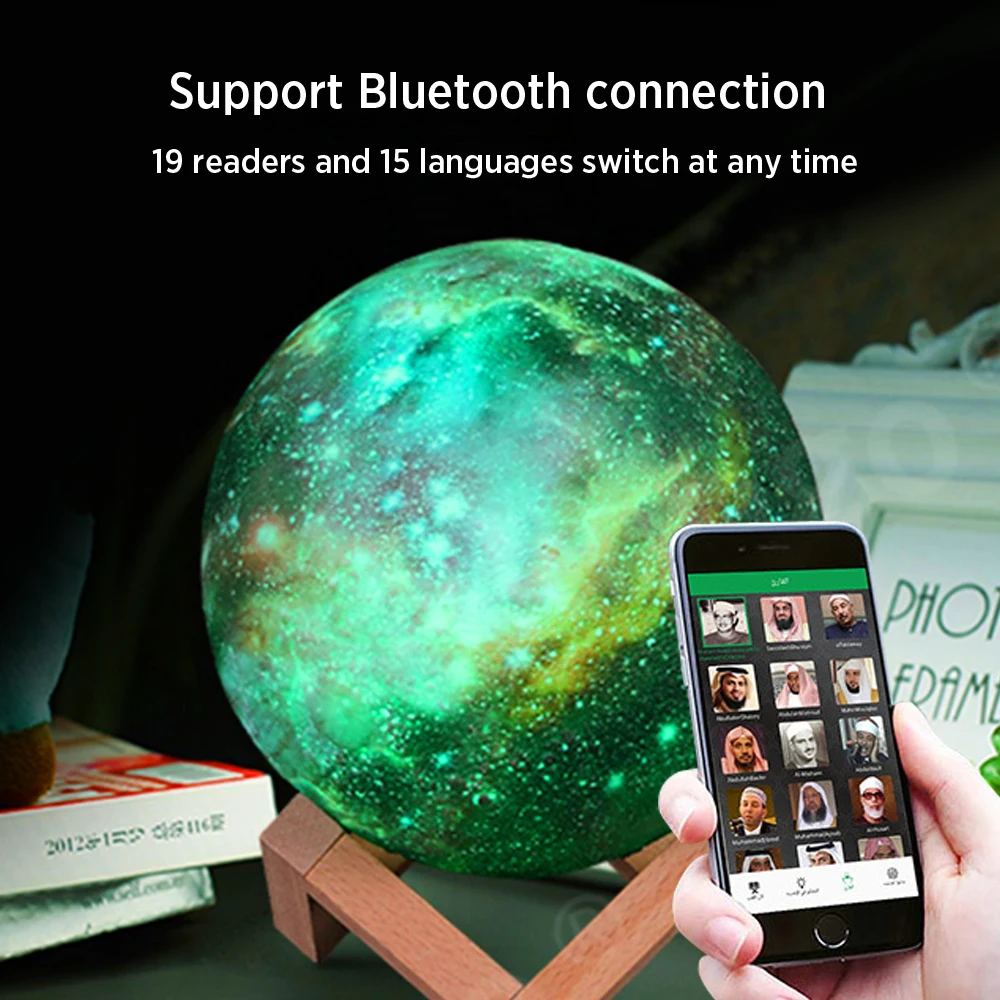 

Colorful Muslim Quran Speaker LED Night Light Wireless Bluetooth Speaker Starry lamp MP3 FM TF Card Radio for Coran