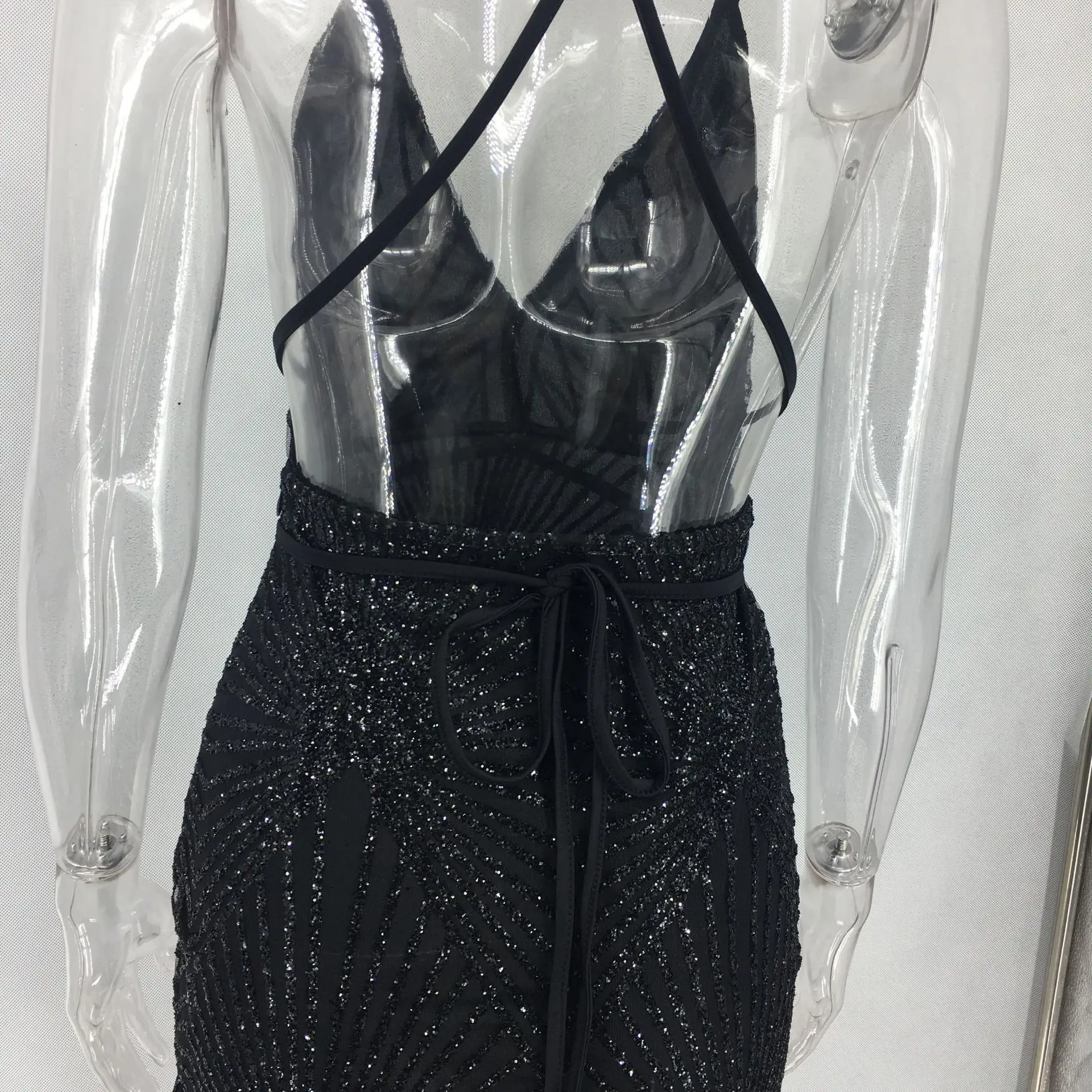 IClosam женское платье с блестками вечернее для танцев Русалка на тонких бретельках