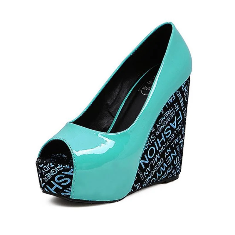 

2021 summer new sweet slope heel heightening fish mouth sandals high heel color matching size women's shoes