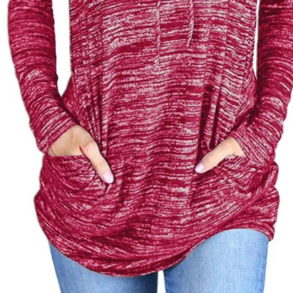 

Women Pullover Tops Casual Long Sleeve Pile Collar Solid Loose Pockets Sweatshirts Hoodies for Dating Plus Size Spring Autumn