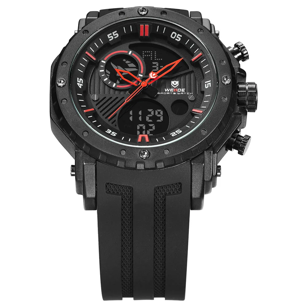 WEIDE Watches Men 2019 Hot Top Brand Luxury Man Clock Saat sport Waterproof silicone band military Analog watch chronographs | Наручные