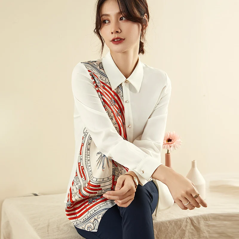 Рубашка женская дизайнерская нишевая новинка 2021 нестандартная шифоновая