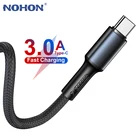 Кабель USB Type C для Samsung S20 S10 Plus Xiaomi mi 9 3A, кабель для быстрой зарядки, USB-C, зарядное устройство, мобильный телефон, кабель USBC Type-C 3M