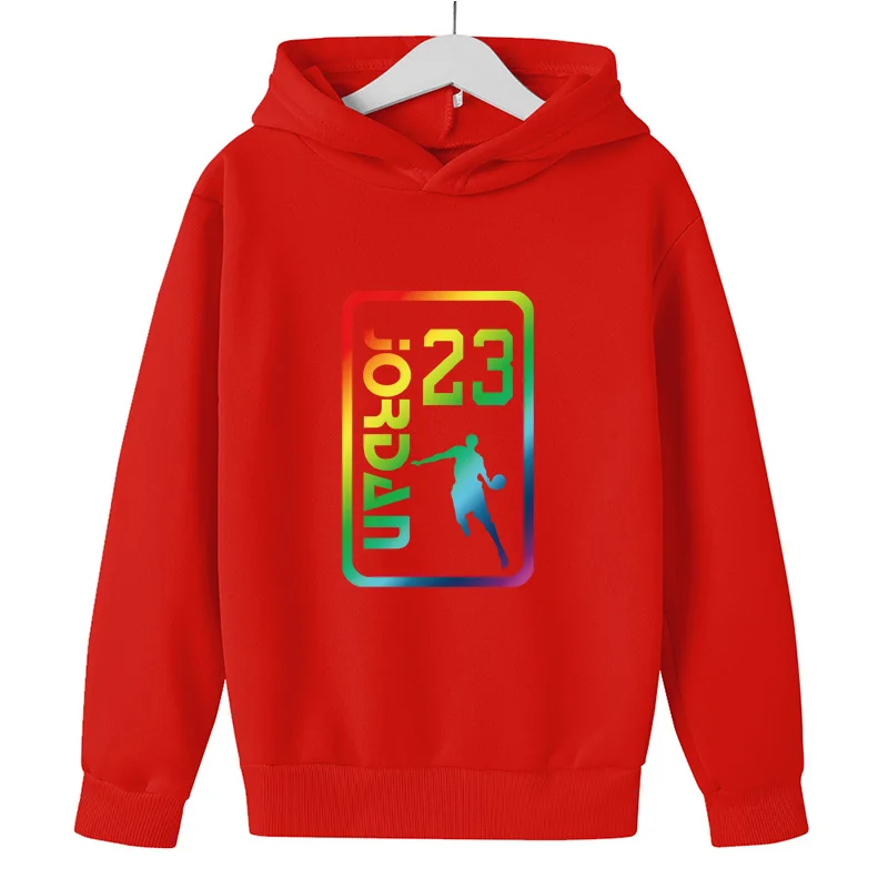 

Boy hoodies polyester Warm and soft anime NO.23 Red sportswear for teen boys 2021 new fashion sweatshirts for girls streetwear