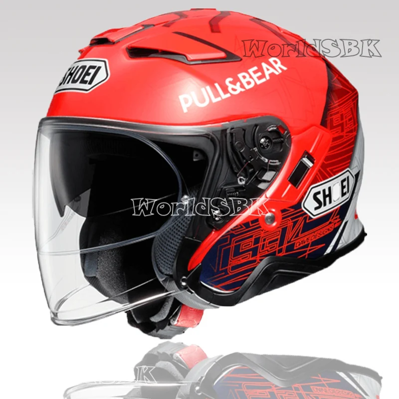 

Мотоциклетный шлем с открытым лицом J-круиз II Red ant, шлем для езды на мотокроссе, гоночный мотоциклетный шлем