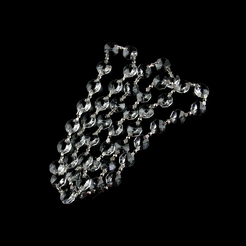 Восьмиугольные бусины 50 м 14 мм с серебряной бабочкой хрустальный занавес