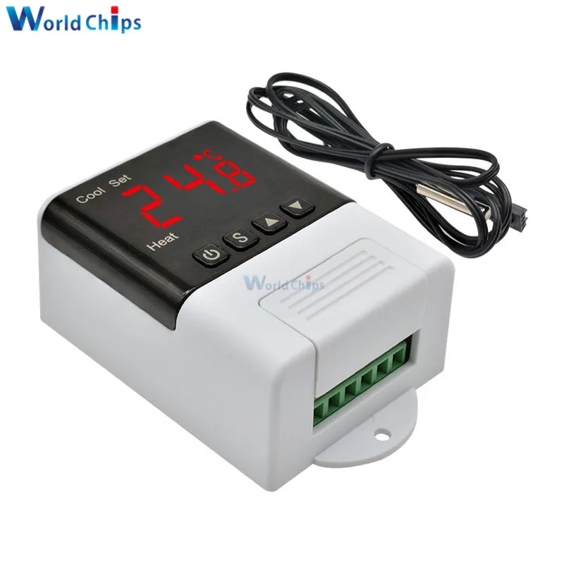 DTC-1200 AC 110V 220V LED Digital Temperature Controller Thermostat Thermometer Microcomputer Computer Cool/Heat Mode | Электронные