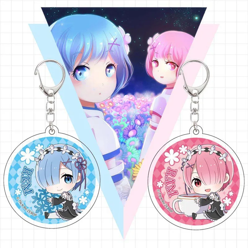 Аниме брелок Re: жизнь в другом мире от нуля брелки с фигуркой акриловый для ключей
