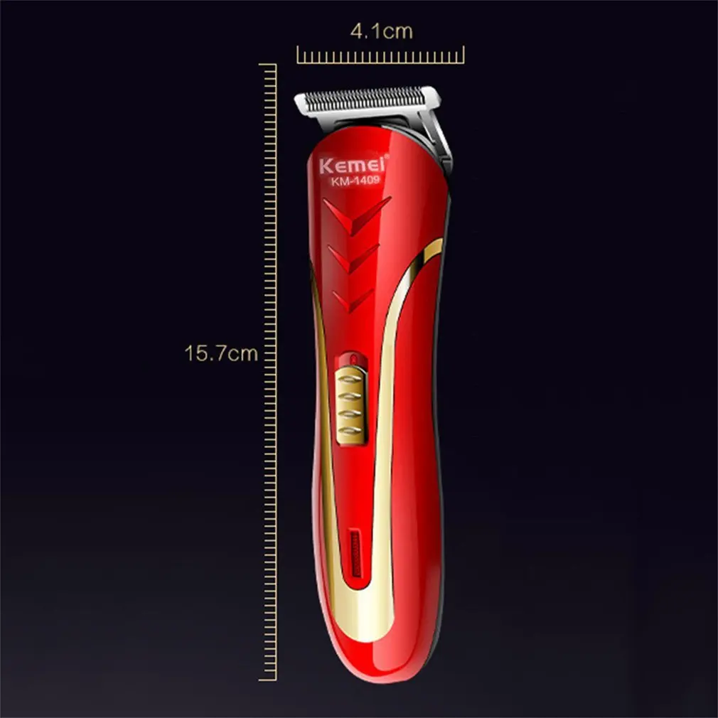 

KEMEI KM-1409 Carbon Steel Head Hair Trimmer EU Plug Rechargeable Electric Razor Men Beard Shaver Electric Hair Clipper