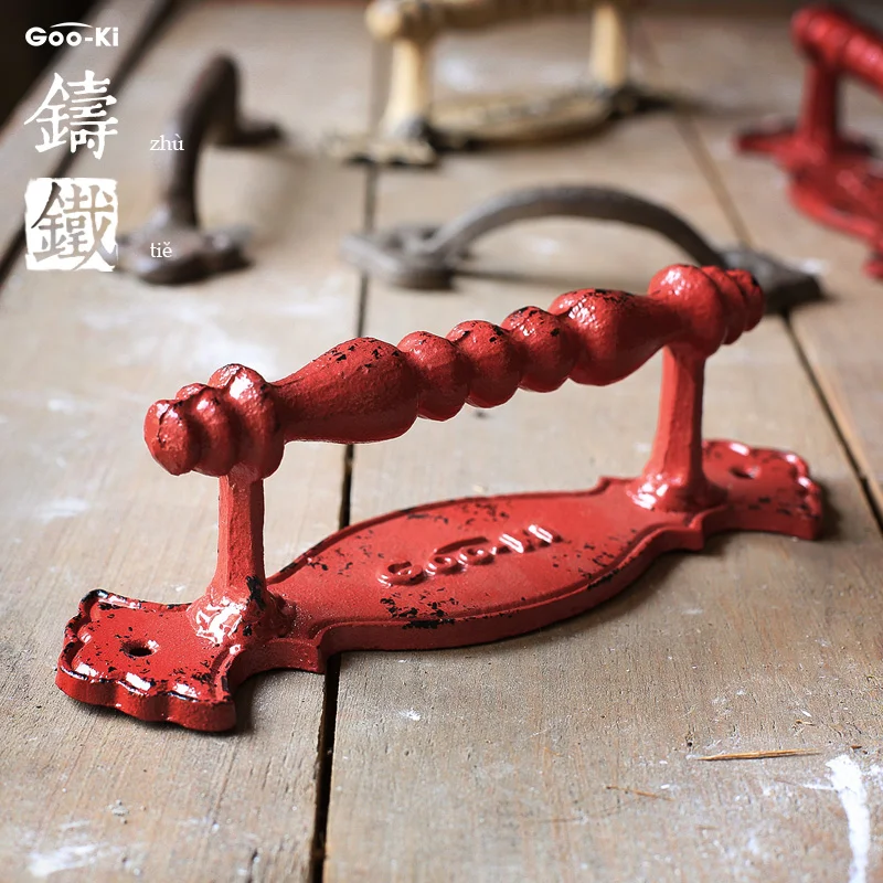 TONA чугунная Антикоррозийная ручка для двери сарая винтажная Красная белая