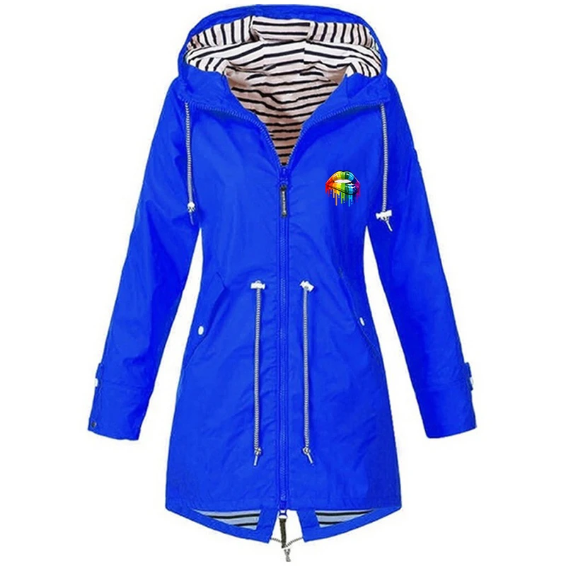 

Autumn Winter New Ladies Jacket Fashion Women Casual Coat Pocket Zipper Hooded Two Side Outwear Loose Plus Size Windbreaker
