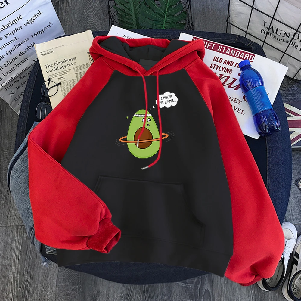 

Здоровый Спорт авокадо женские толстовки и толстовки мода уличная реглан балахон 2020 Женские флисовые Harajuku женские пуловеры