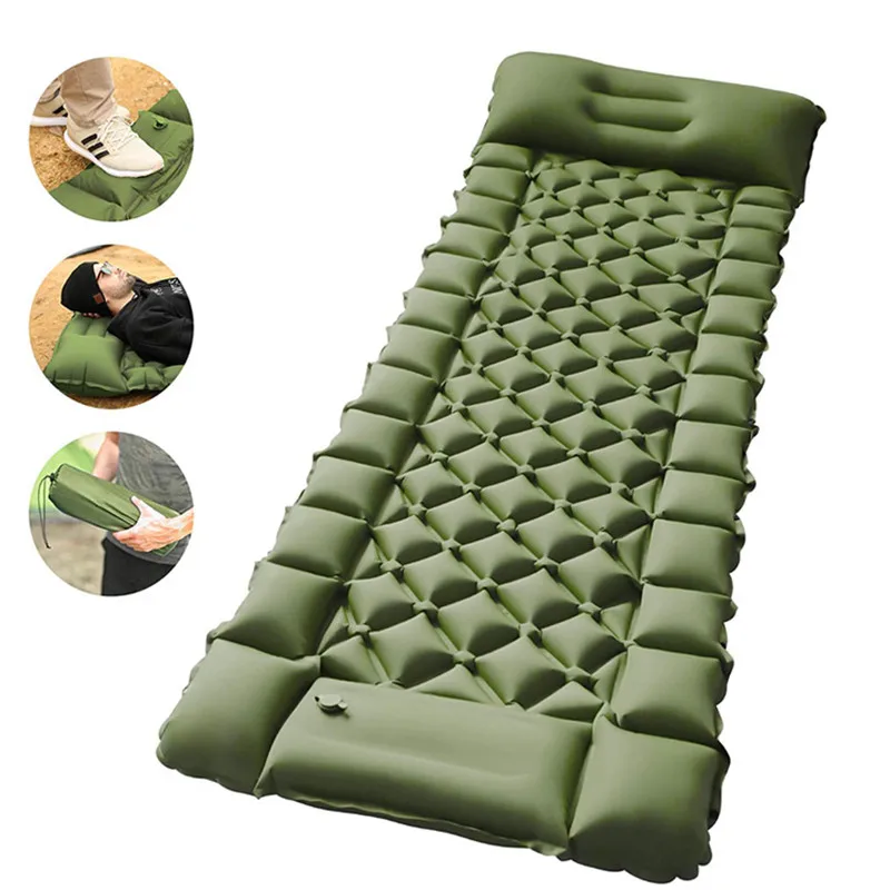 

Outdoor for Travel Self Inflating Camping Mat Foot Pump With Pillow Sleeping Mat Inflatable Sleeping Pad