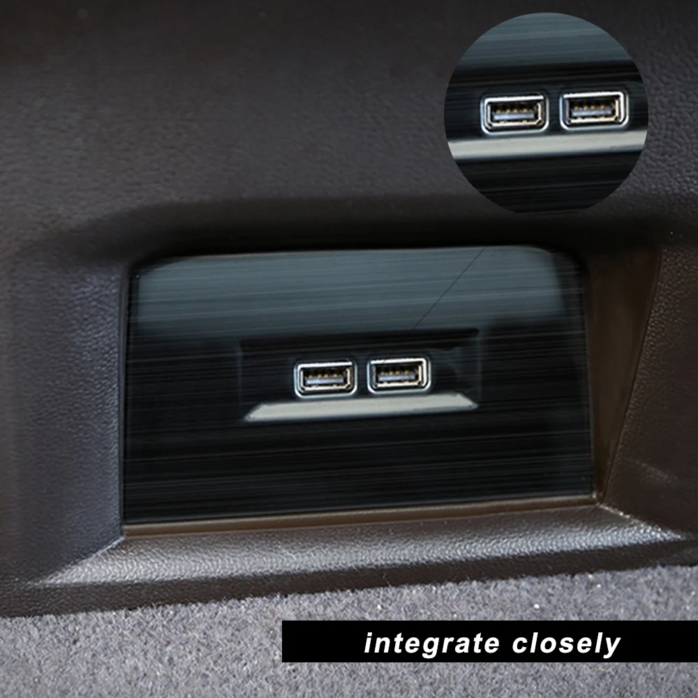 Для Volkswagen VW Atlas- автомобильный Стайлинг задняя панель USB накладка рамка наклейка хромированная Накладка аксессуары для интерьера