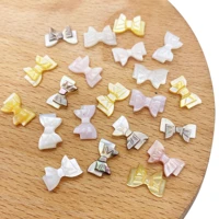 fashion natural sea shell pendants bow shape white black pink yellow colors diy for making earrings necklace 8x12mm size