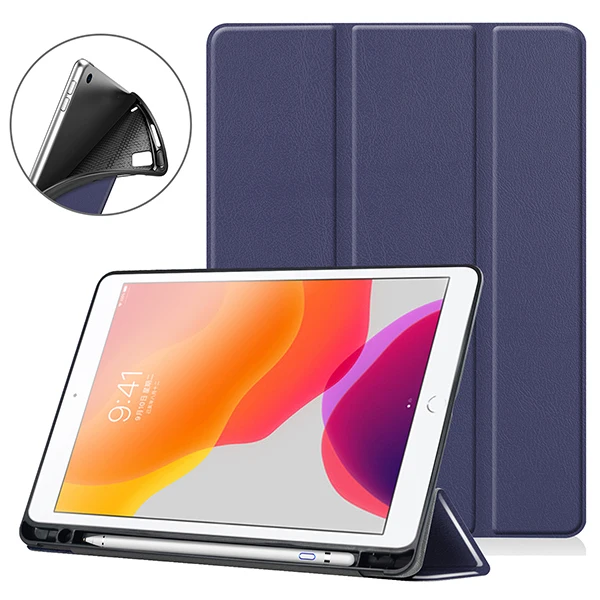 19IPAD102 KSTBC DBU Чехол для планшета для ipad 10,2 Чехол-книжка для Apple ipad 7 7 10," A2200 A2198 A2197 защитный чехол с держателем для ручки - Цвет: 19IPAD102 KSTBC DBU