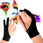 Многофункциональные перчатки для рисования, перчатки для рисования с двумя пальцами, черные грязезащитные перчатки для рисования планшетов, школьных товары для рукоделия, 1 шт.