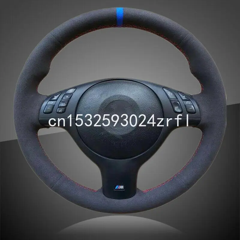

DIY Black Leather Car Braid On Steering Wheel Cover for BMW E46 E39 330i