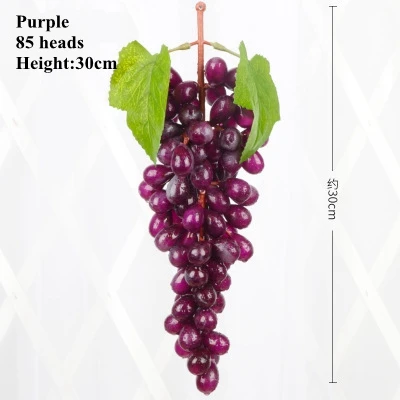 Grape Purple 85heads Искусственный фруктовый Овощной Детский развивающий магазин дисплей реквизит цветок модель украшения фотография ферма украшения реквизит - Цвет: Grape Purple 85heads