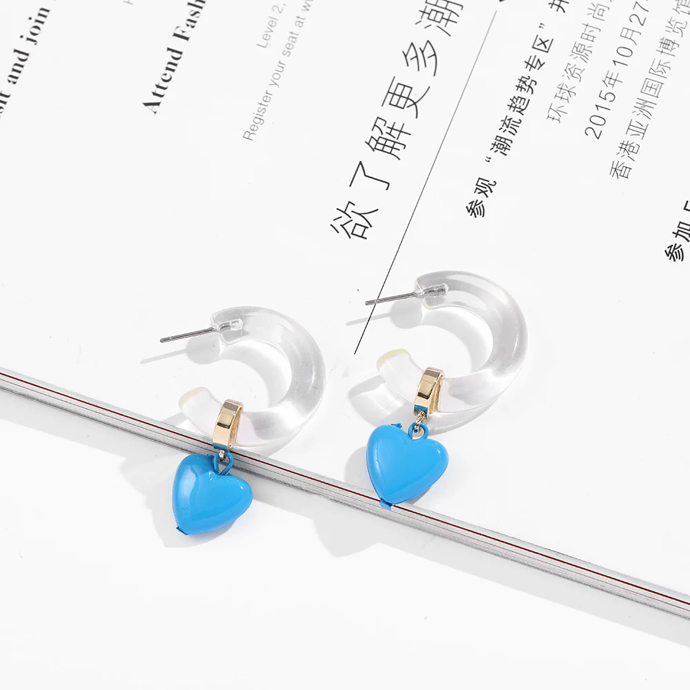 Маленькие Прозрачные Акриловые серьги-кольца Huggie для женщин очаровательные