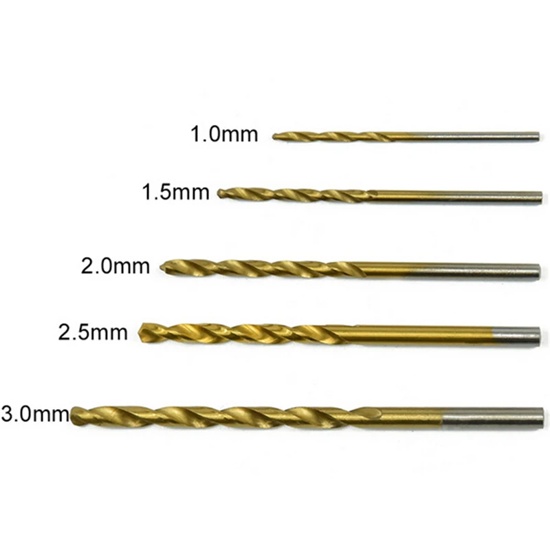 50 шт. набор сверл с титановым покрытием HSS высокоскоростные стальные сверла