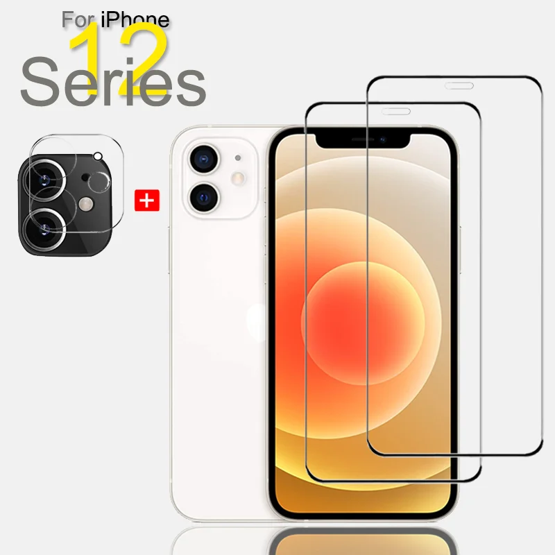 

Protective Glass & Camera Protector For iPhone 12 Pro Max Screen Protector iPhone-12-Mini-5.4" iPhone-12-Pro-6.1" Tempered Glass
