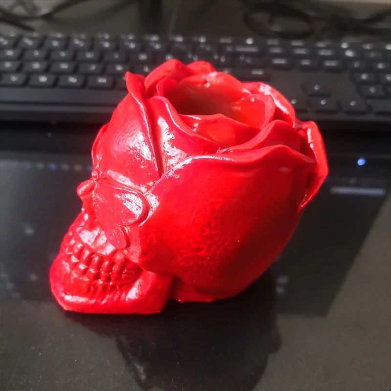 

69HB Flower Skull Epoxy Resin Mold Skull Head Ashtray Silicone Mould DIY Crafts Plaster Flowerpot Plant Pot Decorations Mold