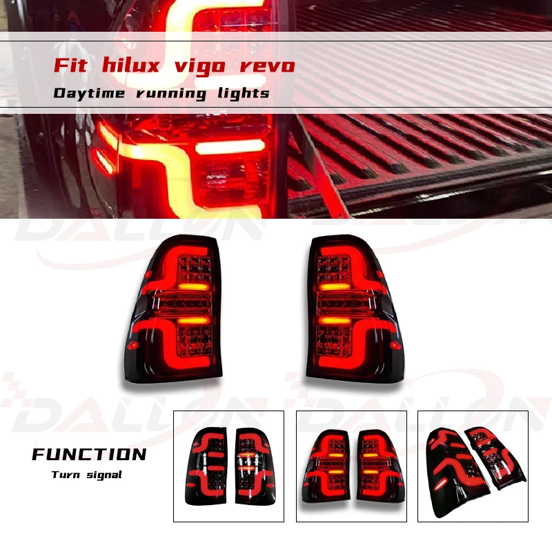 

Smoke Led Tail Light For Toyota Hilux Vigo KUN26 SR SR5 Workmate 2008 -2014 Taillight Rear Reverse Brake Light Fog Lamp Drl