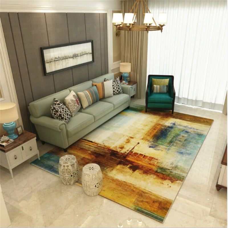 Простой Красочный мягкий креативный Современный стильный коврик для гостиной