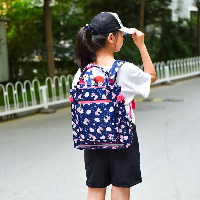 Оптовая продажа, детский рюкзак с принтом, нейлоновая дополнительная школьная сумка для отдыха, Корейская версия школьного класса
