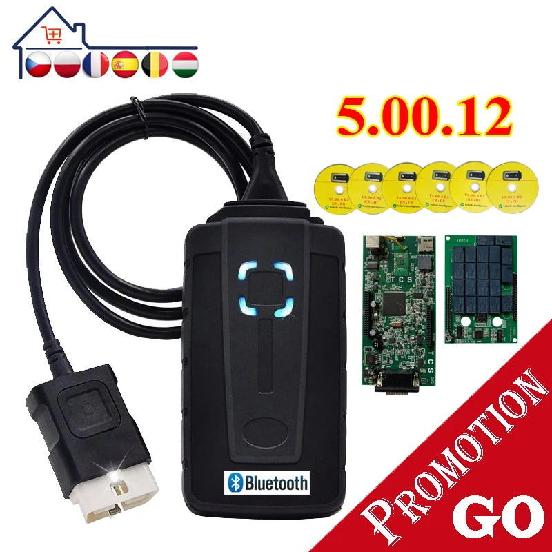 Диагностический сканер delicht obd2 v5.008 R2 WOW 2020 Bluetooth v5.00.12 TCS pro plus инструменты VD DS150E
