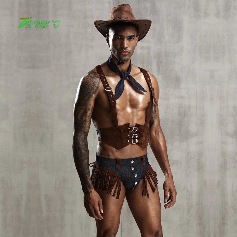 

Men's Erotic Lingerie Jeans Sexy Underwear Uniform Cowboy Adult Cosplay Sissy Lingerie Exotic Apparel Nightclub Dancewear