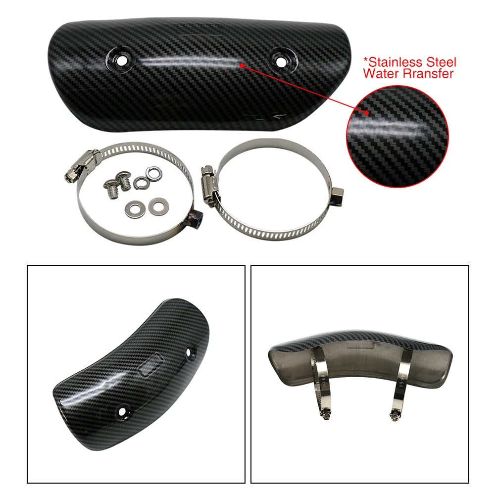 Защитная крышка из карбона для средней соединительной трубы универсального мотоцикла ZS Racing, размеры 191 х 86 мм.