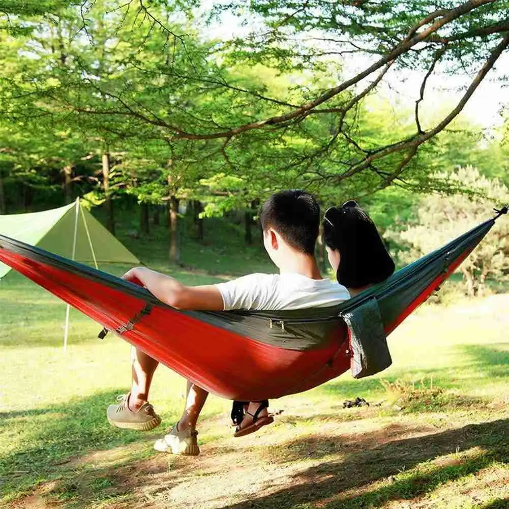 

Outdoor Camping Hammock With Mosquito Net Portable Swing Garden Hammock Single Straps Travel Carabiners Bed With Hang & Peo Y2h7