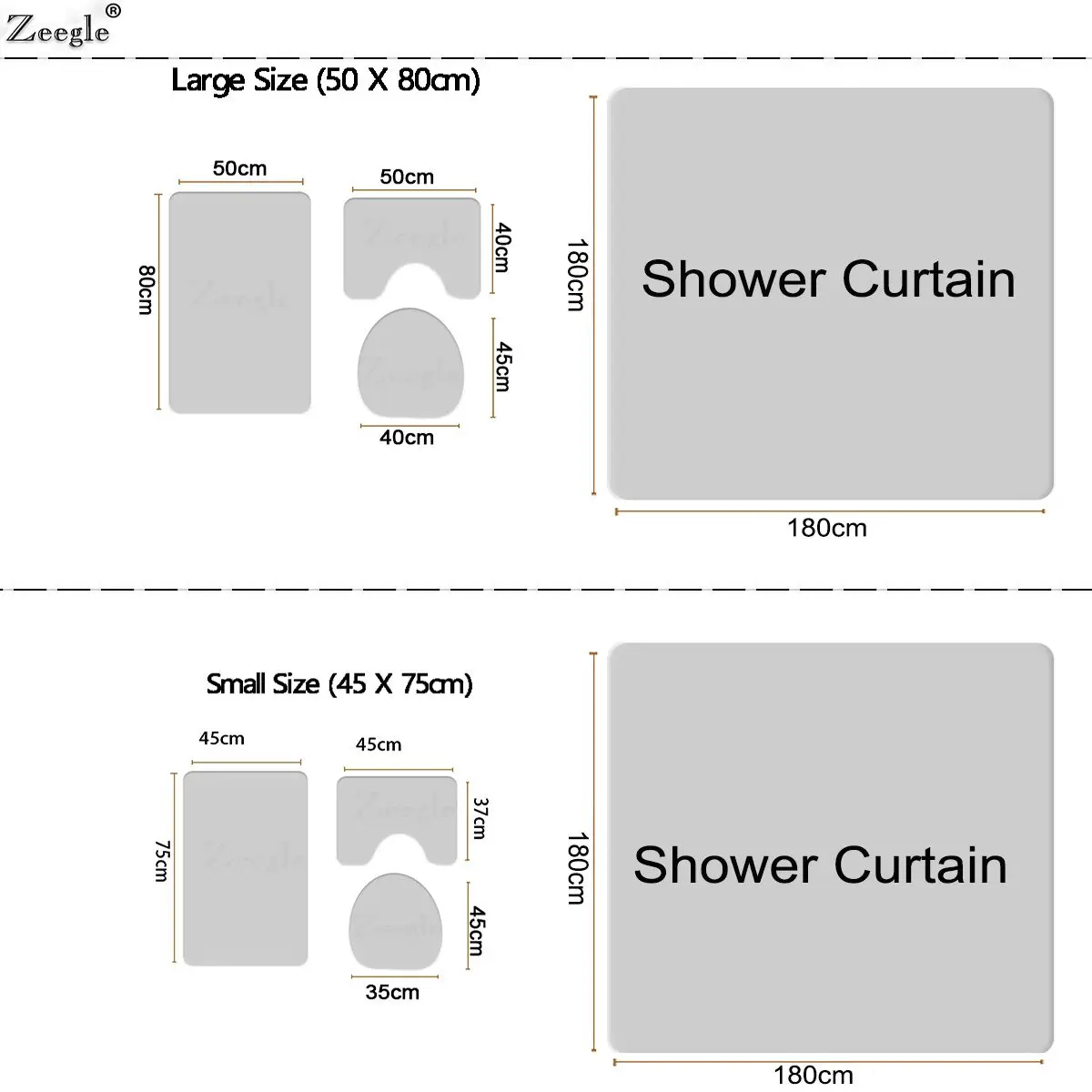 

Geometric Line Printed Bath Mat and Shower Curtain Set Absorbent Toilet Seat Cover Mat Foot Rug Microfiber Bathroom Carpet