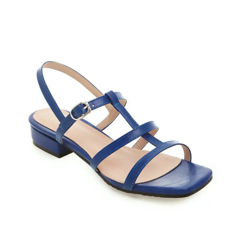 Женские сандалии гладиаторы ZawsThia желтые синие зеленые на низком квадратном