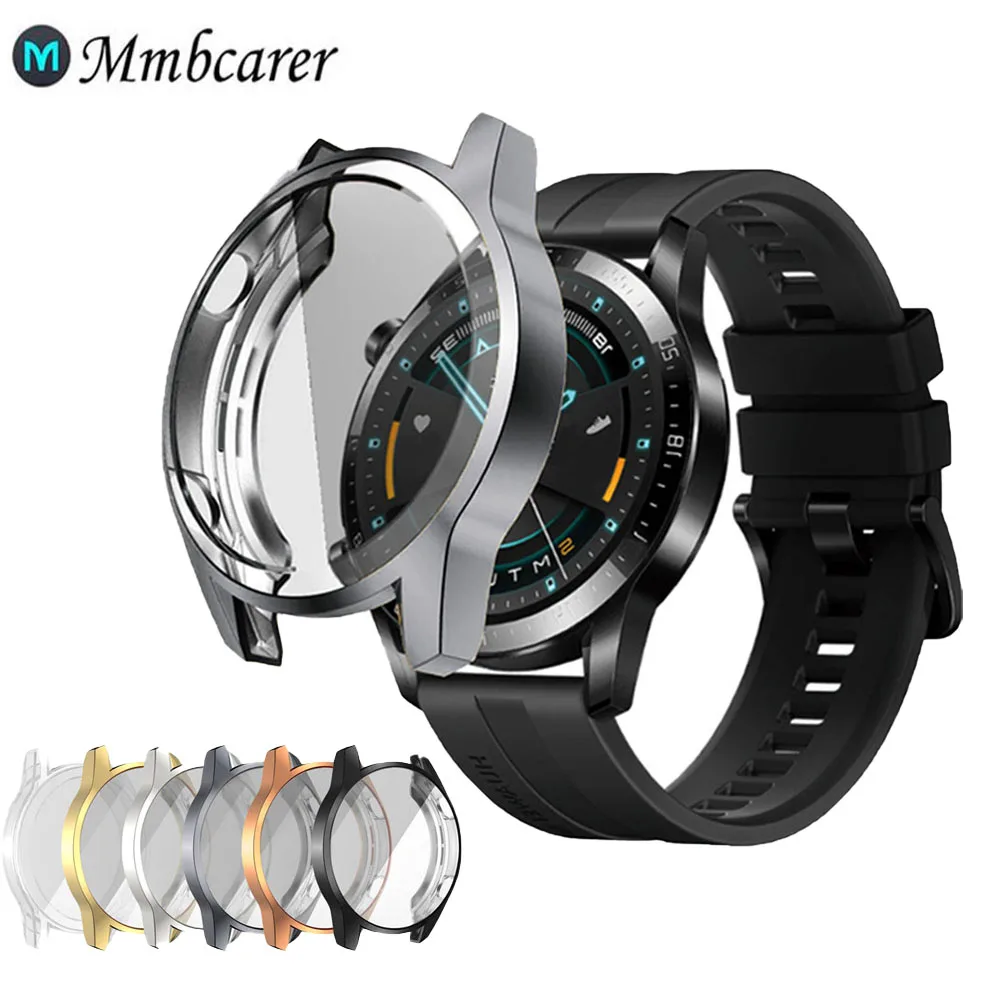 

TPU Case for Huawei Watch GT 2 42mm 46mm Strap Band 46mm Soft Plated All-Around Screen Protector Cover Smart Watch Accessories