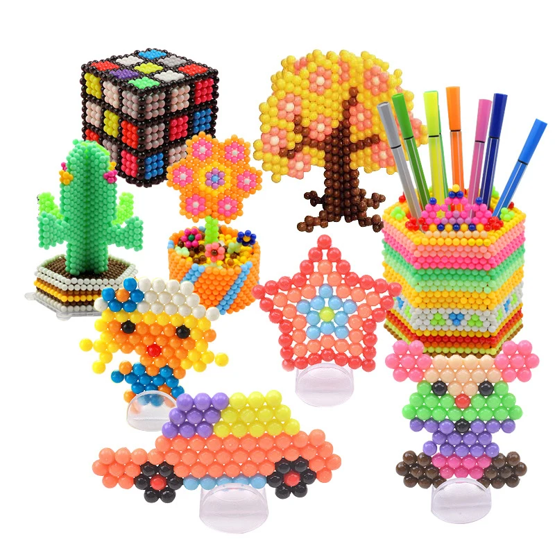 

6000 pcs DIY Magic beads Animal Molds Hand Making 3D Puzzle Kids Educational beads Toys for Children Spell Replenish