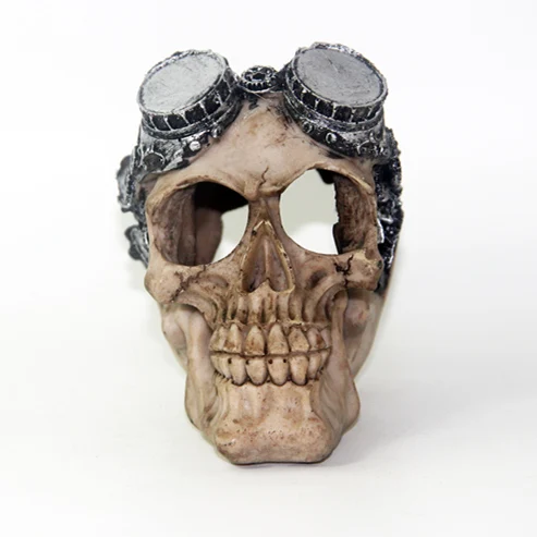 Glass Skull Террариум/украшение для аквариума череп для аквариума резиновый орнамент украшение для рептилий ящерица игрушка яркая статуя Инструменты для животных - Цвет: Glass Skull