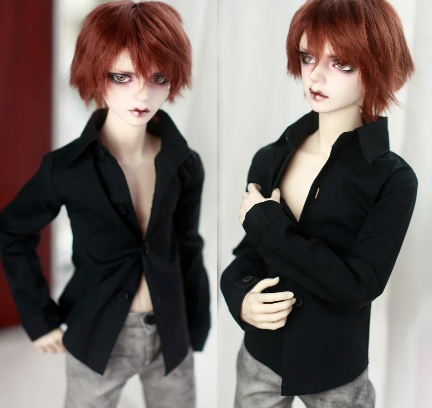 BJD черная рубашка подходящие ко всему Длинные рубашки для 1/3 1/4 SD17 дядюшка