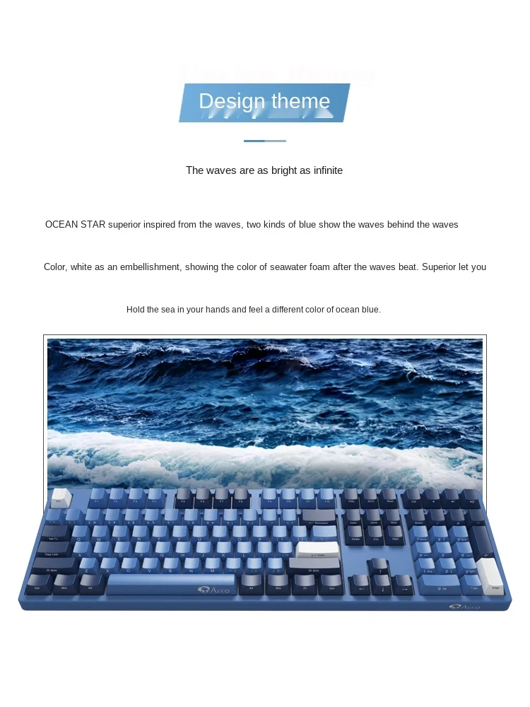 

Akko 3068sp Ocean Star Gaming Mechanical Keyboard 68key/84key Wired USB Type-C 85% PBT Keycaps