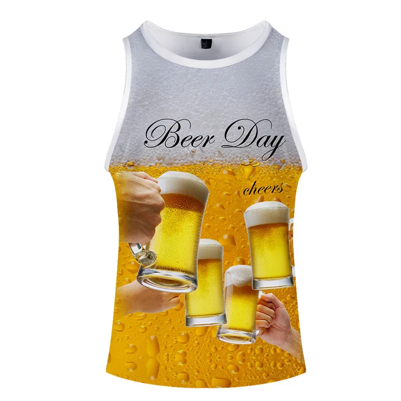 Bubbling beer с цифровым 3d-рисунком для мужчин жилет для мальчиков сексуальная летняя мужская одежда фитнес майки для бодибилдинга майка Blouse2019
