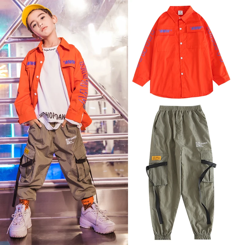 Одежда в стиле хип-хоп для мальчиков Уличный танцевальный костюм Детские костюмы