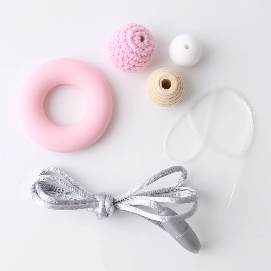 Let's Make ожерелье набор 1 шт DIY ожерелье для кормления крючком Бусы из натурального дерева Бисер пищевой безопасный для кормления ребенка прорезыватель для зубов
