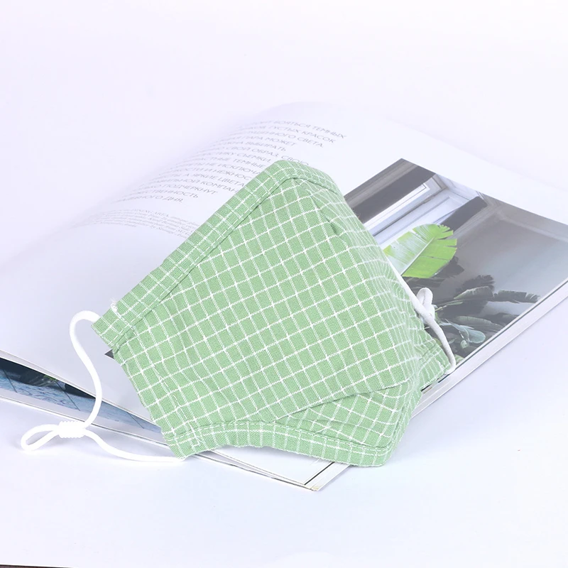 

Reusable Mask Plaid And Stripe Cotton Mouth Caps Dustproof PM 2.5 Protective Insert Filter Outdoor For Adult Face Cover Masks