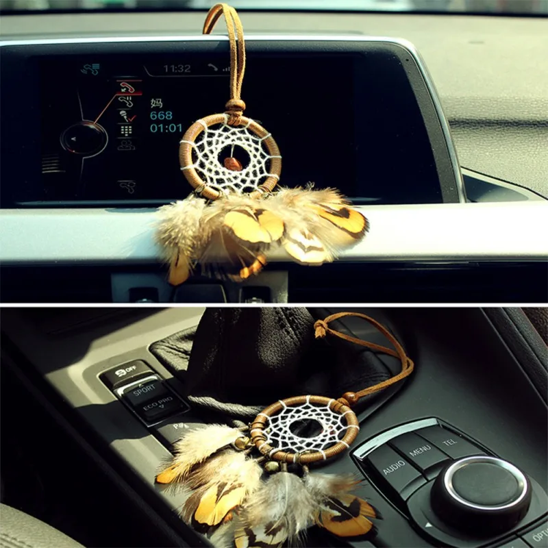 Индийский стиль перья Ловец снов ядро шарик для подвеска на стену в автомобиль