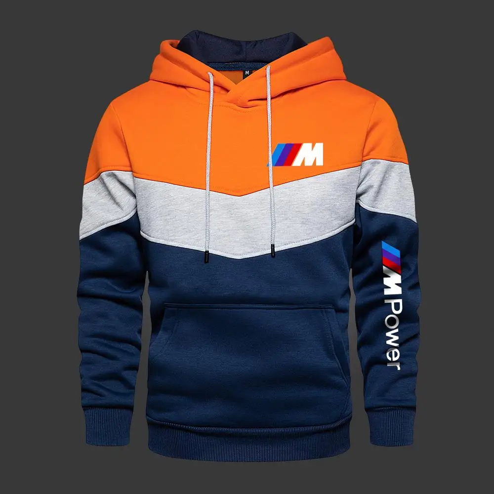 

BMW - Men's Casual Long Sleeve Patchwork Hoodie for Fall and Spring