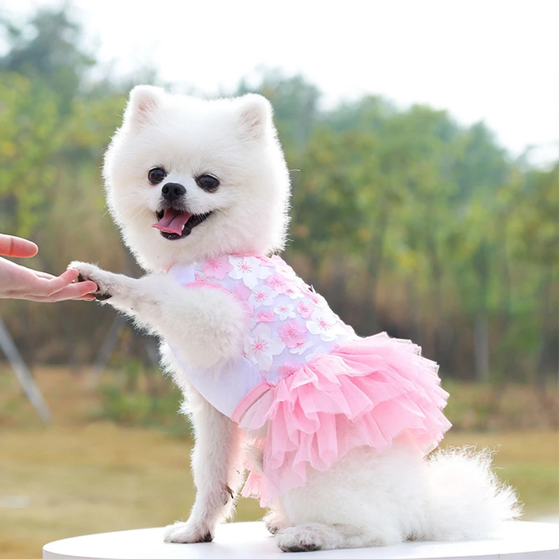 Dog Clothes Princess Style Skirt Apparel for Pets Puppy Lace Dress Spring Summer Wholesale
