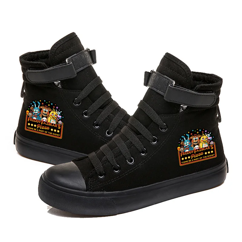 

High-Q Unisex Anime Five Nights at Freddy's Canvas Shoes Casual plimsolls FNAF HOOk LOOP duck shoes rope soled shoes